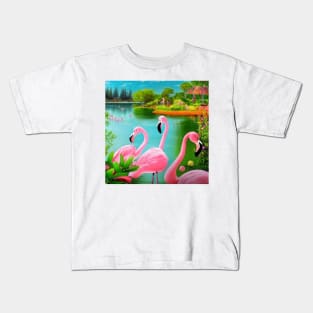 Flamingos in the Lake Kids T-Shirt